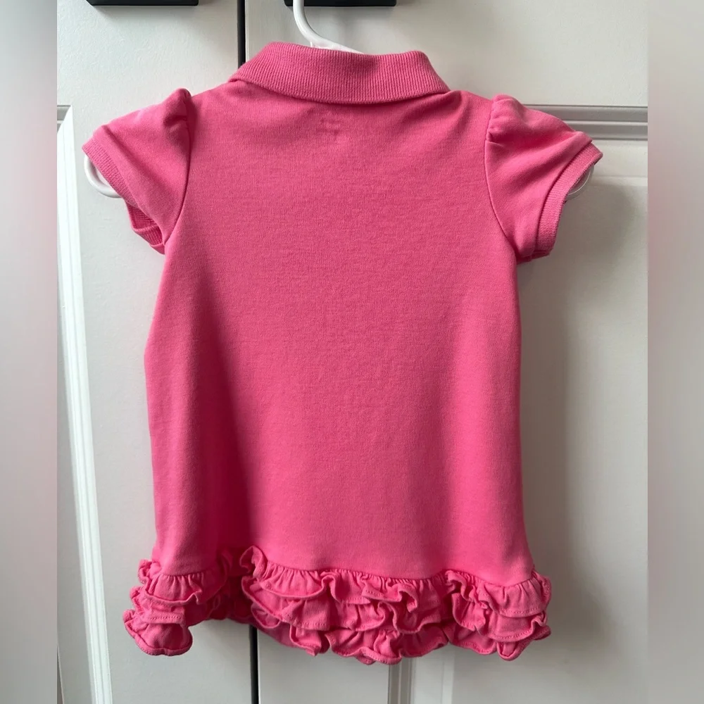 Ralph Lauren Girls Pink Polo Ruffled Dress w/Bloomers (Size 6 Months)